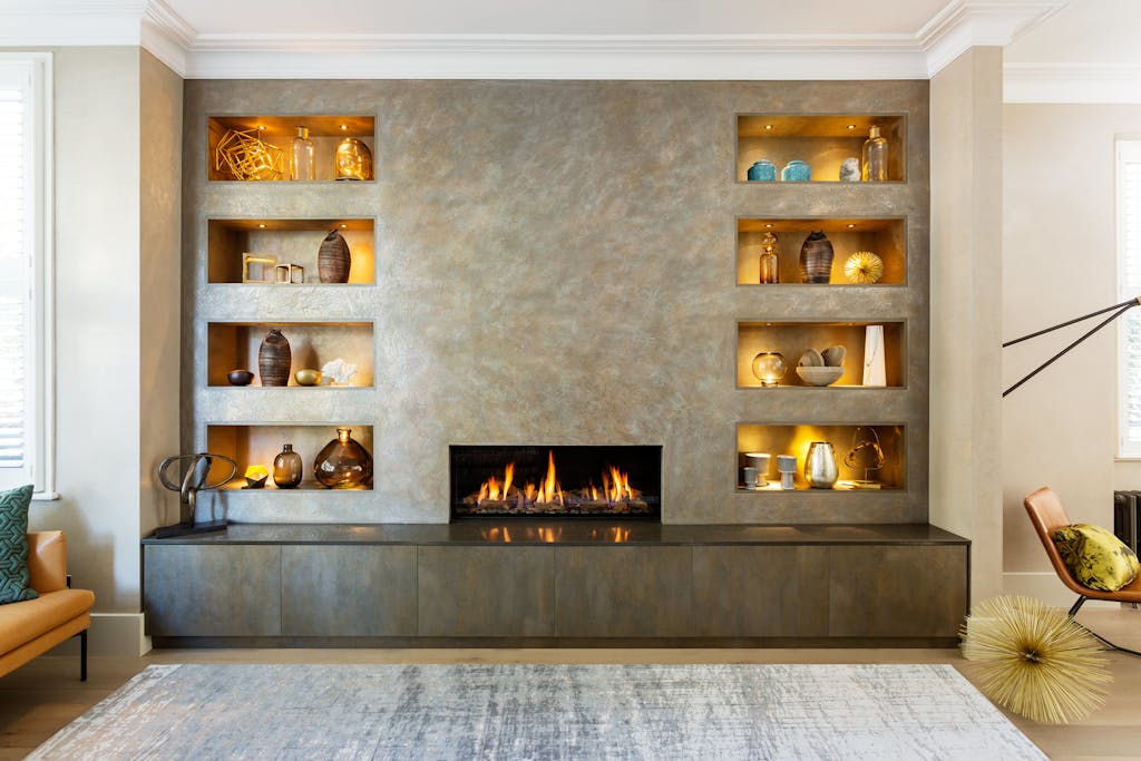 Bespoke-Media-Fireplace-Wall-Joinery-Wood-Plasterboard-Shelving-Luxury-Living-Room-Feature