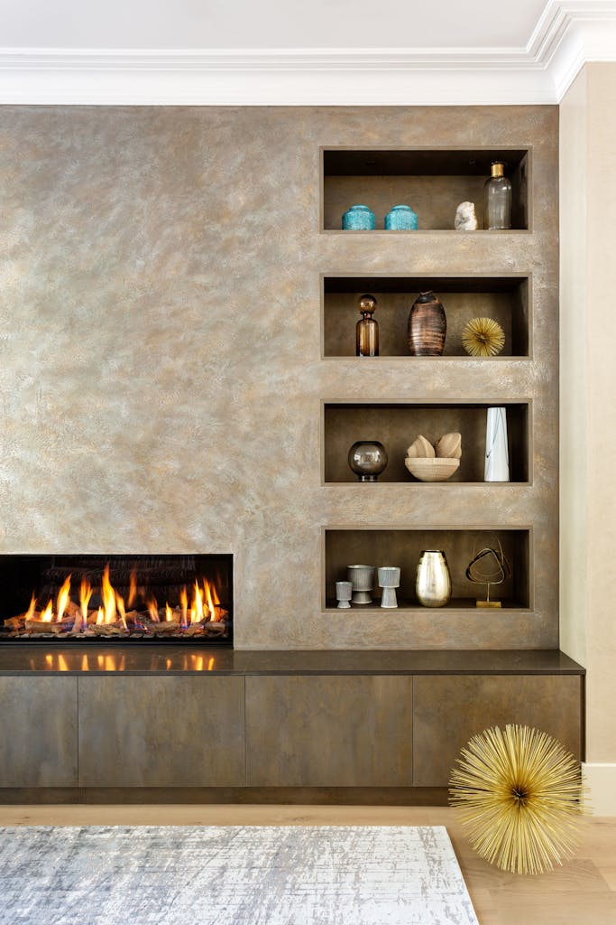 Bespoke-Media-Fireplace-Wall-Joinery-Wood-Plasterboard-Shelving-Luxury-Living-Room-Feature