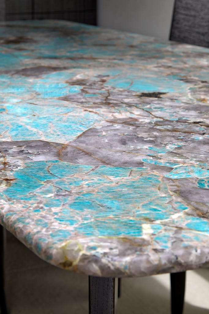 Contemporary dining table designed for London home by HUX London