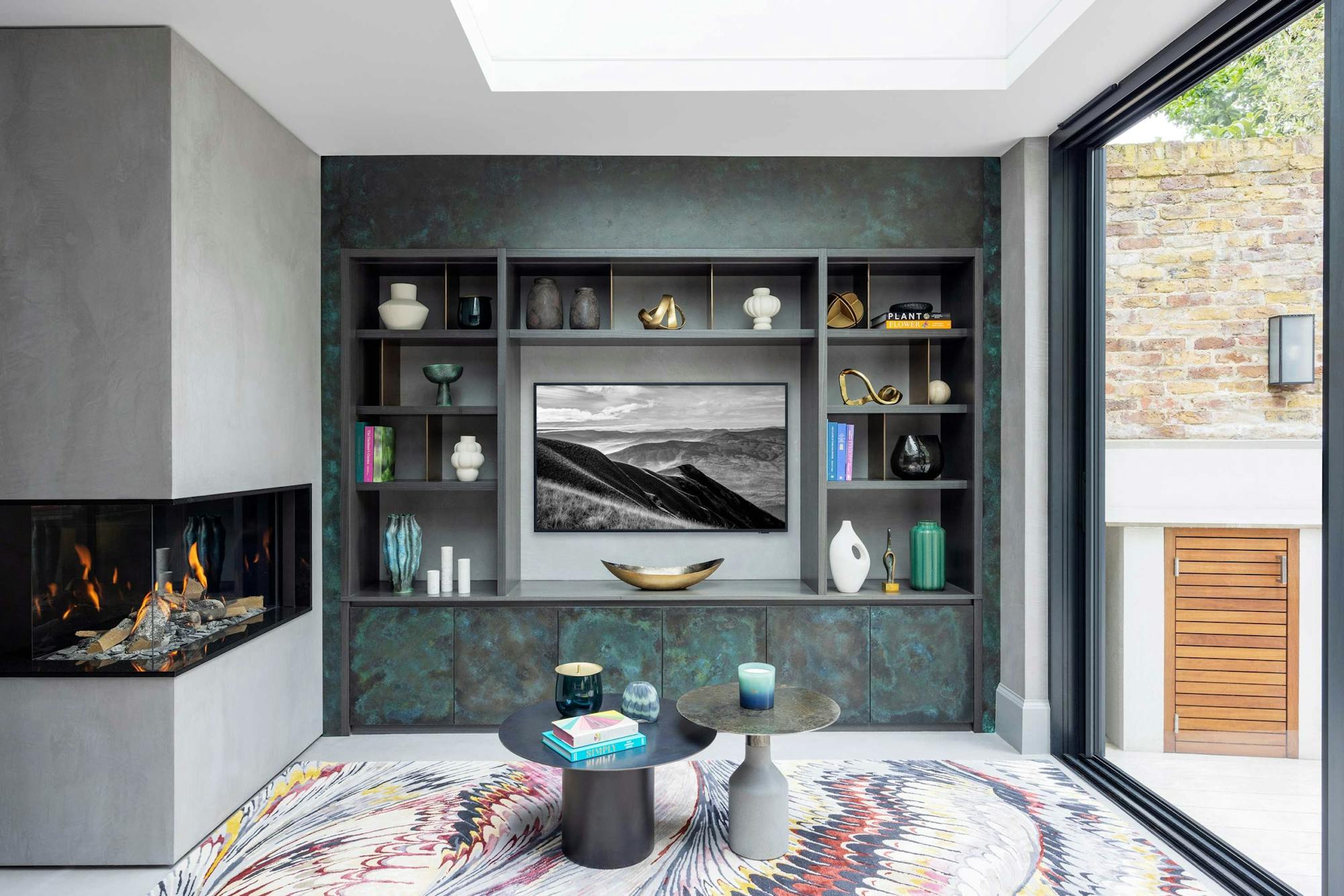 modern living space bespoke media wall HUX London