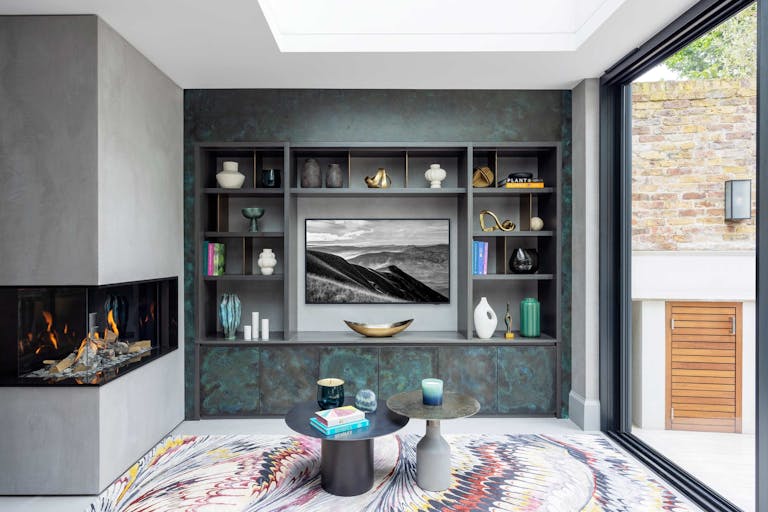 modern living space bespoke media wall HUX London