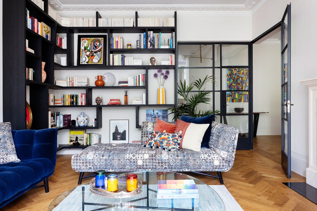 eton avenue luxury living room joinery lighting hux london