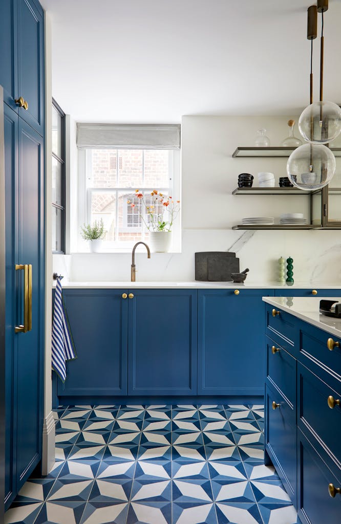 eton avenue luxury shaker kitchen velvet blue cabinetry hux london 2