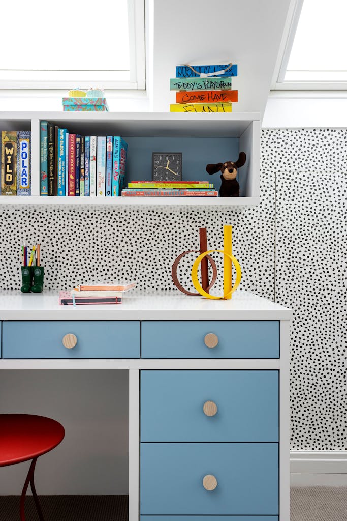 kingswood road bespoke children desk with shelving hux london 4
