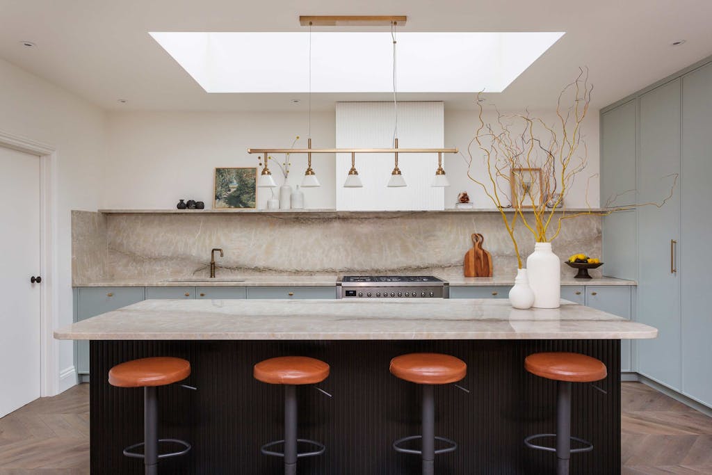 whitehall bespoke kitchen light blue jet black hux london 3