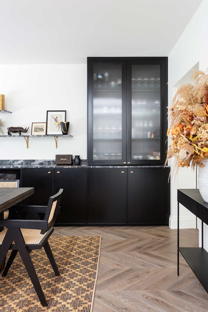 whitehall luxury kitchen design black dining joinery hux london 3
