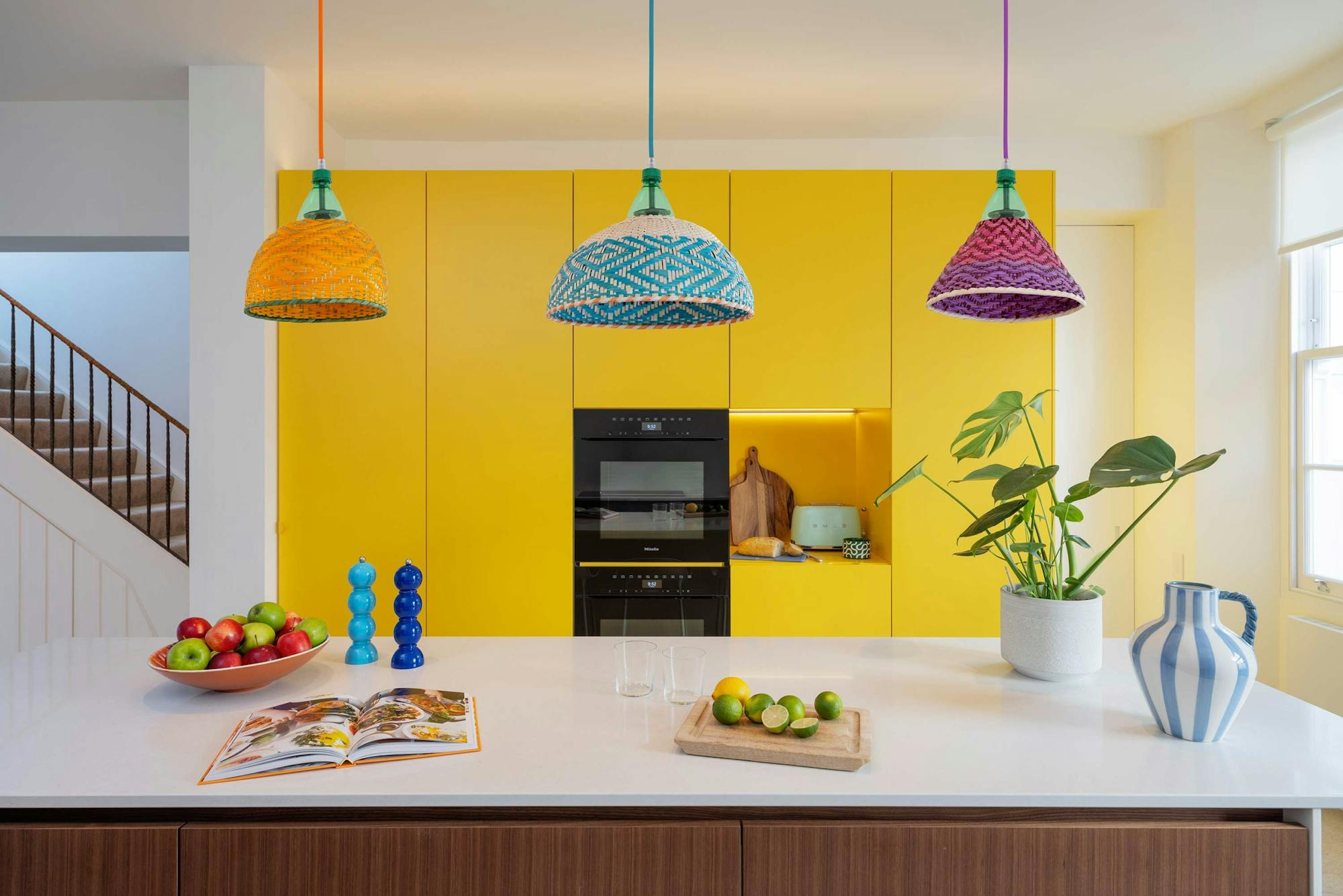 hereford road kitchen yellow cabinetry island hux london 4