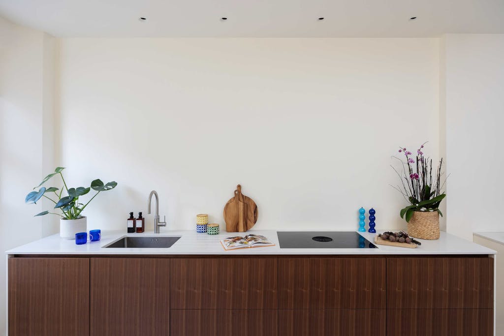 hereford road walnut island integrated handles hux london 9