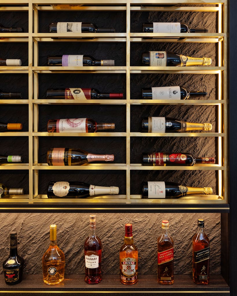 hux london bespoke brass wine storage joinery 1