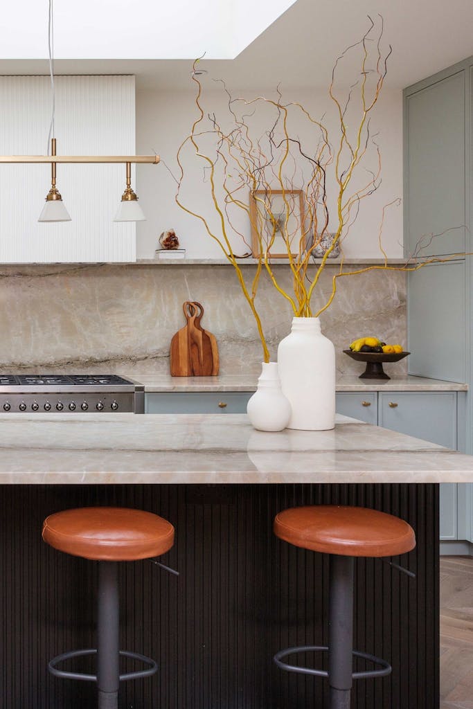 whitehall bespoke kitchen light blue jet black hux london 2